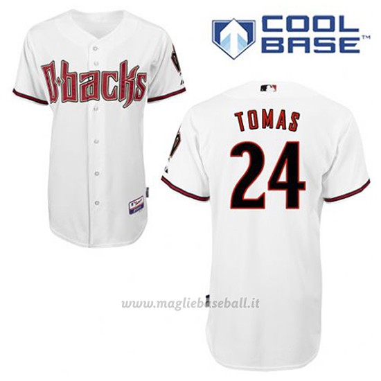 Maglia Baseball Uomo Arizona Diamondbacks 24 Yasmany Tomas 1ªBianco Cool Base